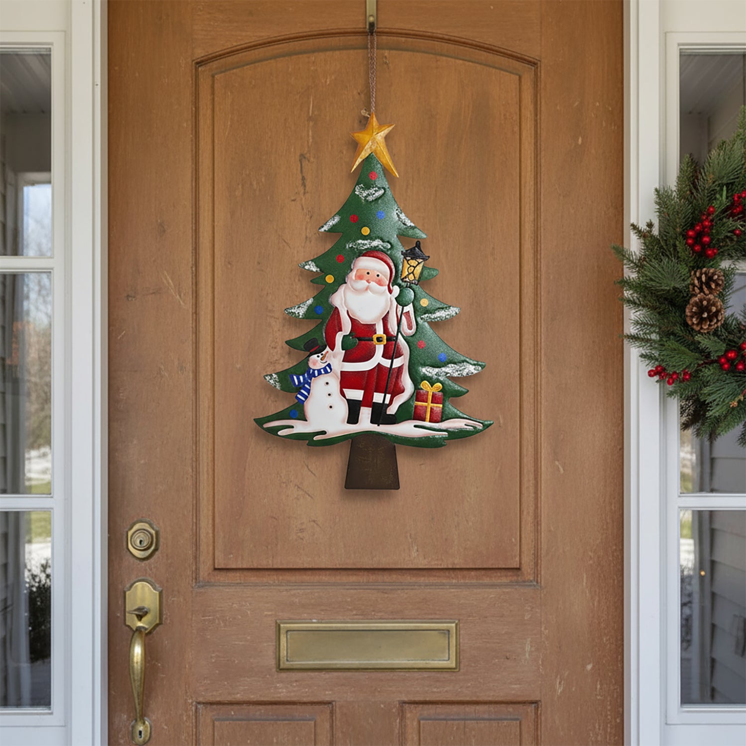 VESTIAMO CASA GRAN NATALE - Appendino Natalizio in Metallo Albero di Natale h70 cm